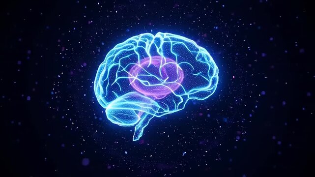 Action of Brain Visualization, Subject of Neural Activity, Digital Art Content, Abstract Environment, Creative Viewpoint, Science Concept