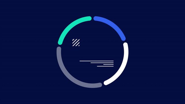 Business infographic element - animated thin donut chart