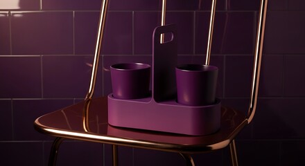 Modern Bathroom Accessory Set on a Stylish Chair.