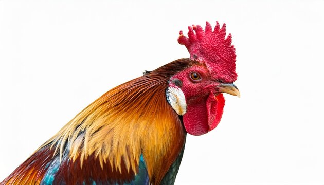 isolated rooster on a white backdrop the vibrant thai s healthy fighting rooster