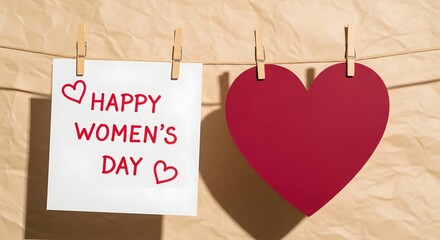 Happy women's day celebration with heartfelt symbols