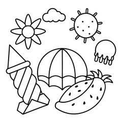 Fototapeta premium Quick & Easy Summer Coloring Fun