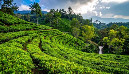 tea plantation in the mountains