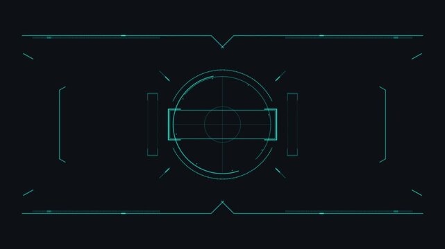 Blue hud futuristic interface digital target ui sci-fi suitable for technology presentations, gaming overlays, and science fiction media projects.