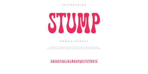 Stump abstract minimal modern alphabet fonts. Typography technology vector illustration