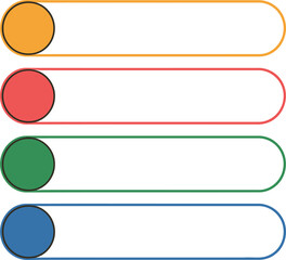 Obraz premium Colorful tabs with blank labels in modern minimalist design with bright vibrant colors for user interface elements