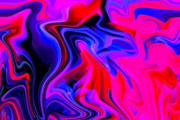 ピンクと青と黒を基調とした鮮やかなマーブル模様