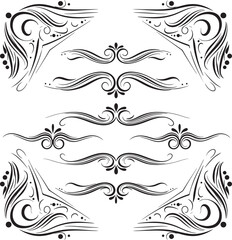 Fototapeta premium Elegant Ornate Vector Flourish Borders for Wedding Invitations and Decor