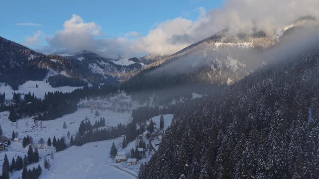 Italian mountain in the winter 