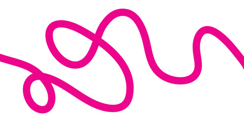 Obraz premium Vibrant pink squiggly line art on white background