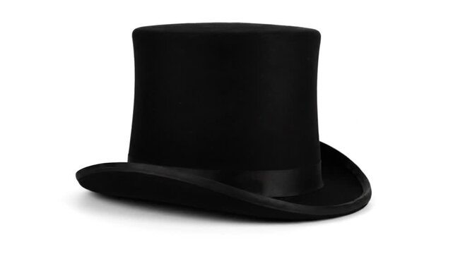 Black top hat isolated on white background