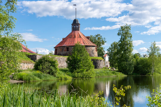 View on the ancient fortress of Korela. Priozersk, Leningrad Region, Russia