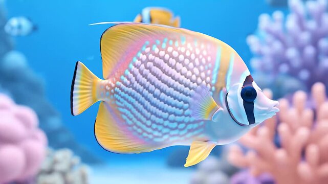 vibrant butterflyfish swimming gracefully in a colorful coral reef teeming with aquatic life