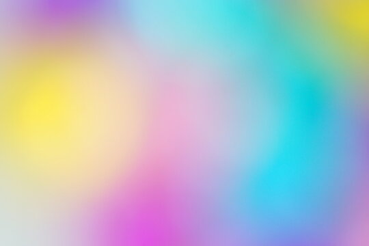 Abstract gradient background  blur defocused grainy blue pink purple yellow pastel colors. Spring, summer, easter, fashion backdrop design template. Space for text