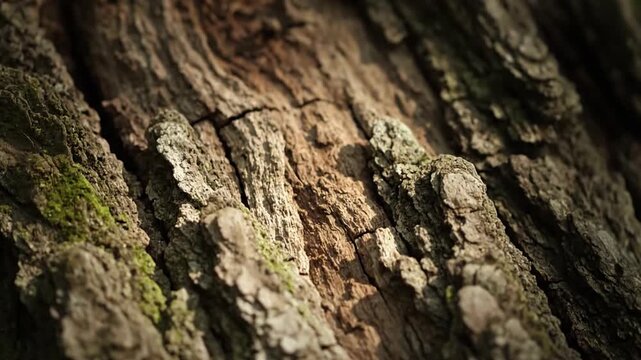 Natural Light Play Capturing soft, dynamic natural light subtly shifting and creating gentle shadows on the bark surface.