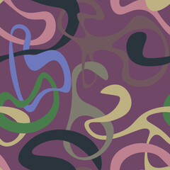 Obraz premium Abstract Brush Strokes Seamless Pattern with Organic Shapes