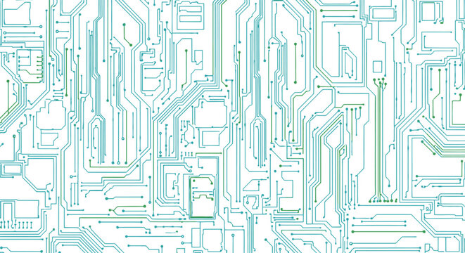 Abstract Circuit Board Background with Electronic Components.