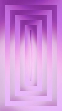 Vertical Abstract Purple Rectangular Tunnel Loop Background.
