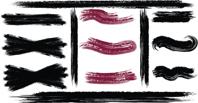 Abstract makeup design with lipstick and eyeliner