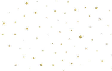 Abstract golden star pattern on a white backdrop, perfect for festive designs and celebrations.