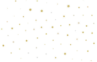 Elegant star pattern in gold and silver on a clean white background. Perfect for celebrations.