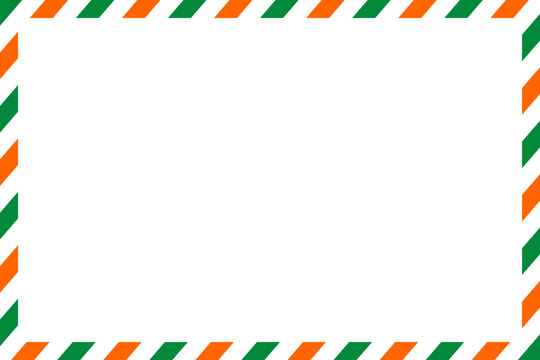 Irish Border with Striped Frame. Copy space. Ideal for St. Patrick's Day designs, Irish envelopes, holiday projects. Vector