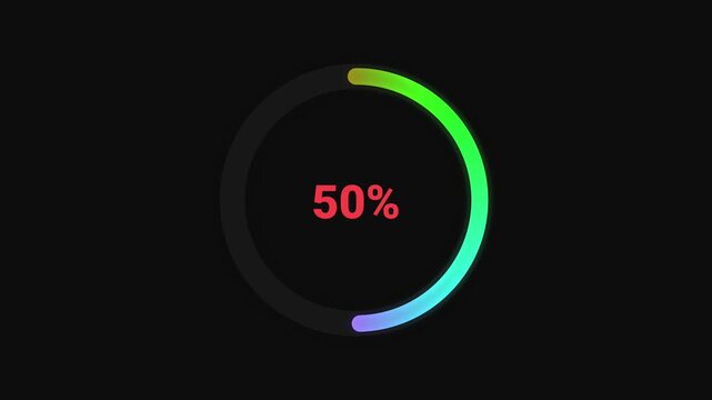 Loading progress bar animation 50 percent vector
