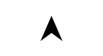 Fototapeta premium Simple black arrow icon on white background.