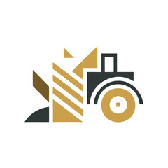 Green shield emblem with wheat stalk and leaf design isolated on white background