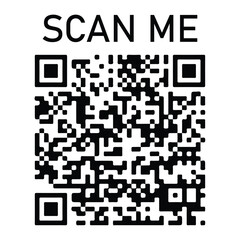Fototapeta premium scan me text above black and white qr code square barcode isolated on white background flat vector illustration
