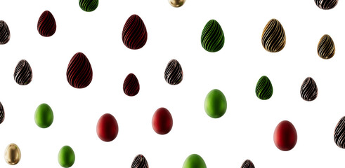 Colorful Easter egg pattern perfect for holiday designs, decorations, or backgrounds. Celebration of spring and new begi