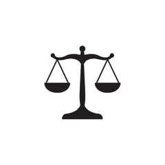 Balance judge justice law icon silhouette vector design art illustration