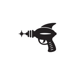 Alien gun laser pistol icon silhouette vector design art illustration.