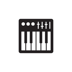 Synthesizer piano icon silhouette vector design art illustration.
