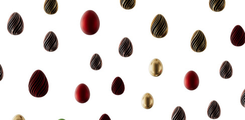 Decorative seamless Easter egg pattern, perfect for holiday backgrounds and design elements. Ideal for print or digital