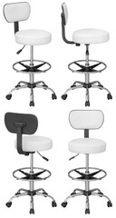 Adjustable laboratory stool chair isolated on transparent background