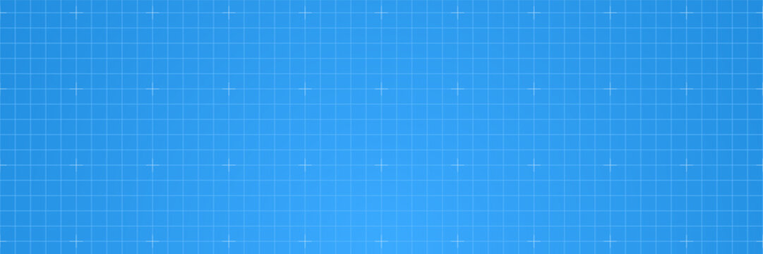 Blueprint background. Blue print line grid. Abstract tech pattern. Technology paper plan design. Architect project. Engineering square sheet. Technical bg. Vector illustration