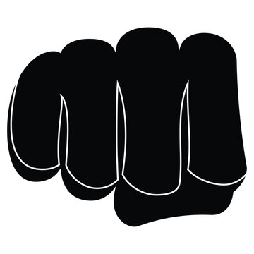 A black and white illustration of a closed fist Vector