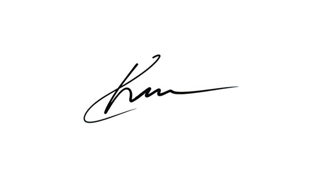 Handwritten signature with flowing cursive script lettering on white transparent background
