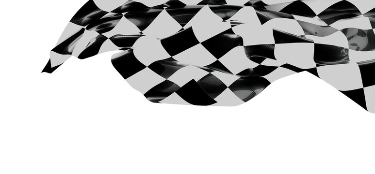 Dynamic, waving checkered racing flag illustration. Perfect for representing competition, victory, and the excitement of