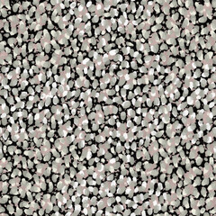Seamless abstract animal skin pattern with layered oval spots and mesh texture in neutral tones. Modern organic design for fabric, fashion, wallpaper, packaging and stylish surface projects.