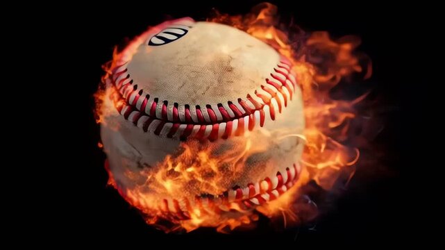 Flaming Baseball Dynamic Sports Energy