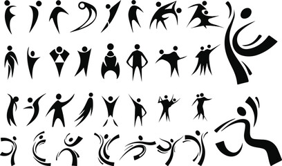Obraz premium Abstract Human Motion Silhouette Collection