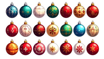 A collection of decorative spheres, each uniquely adorned with patterns and embellishments