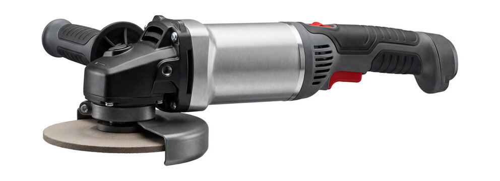 Dual-handle angle grinder.