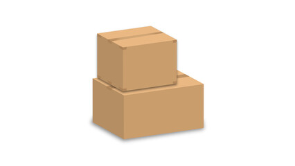 Fototapeta premium cool realistic hand make vector 3d style single solid paper box png images