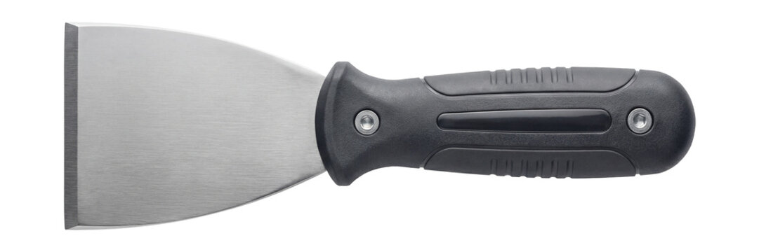 Dual-edge putty knife with a scraper and spatula.