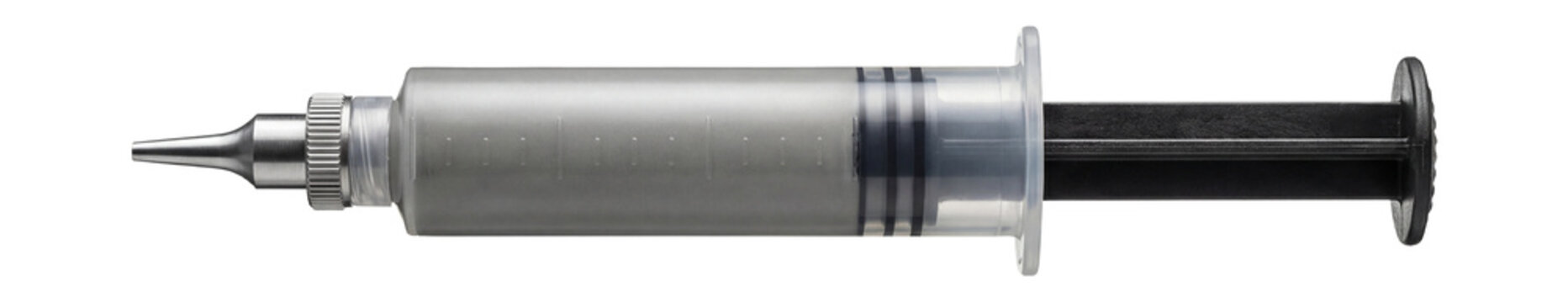 No-clean solder paste in a syringe applicator.