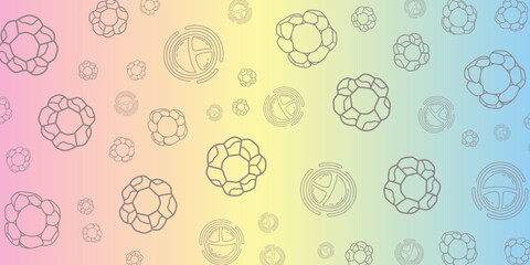 Abstract Geometric Pattern with Pastel Gradient Background and Circular Motifs