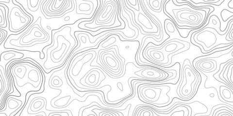 Abstract design with seamless pattern with lines topographic map. geographic mountain relief. the white on black contours topography stylized height of the lines. geographic contour map paper texture. © Arte Acuático